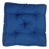 Kit 2 Almofadas Futon Taiwan 60x60 Azul Jeans Assento Cheia Desenho Do Tecido Liso