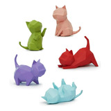 Escultura Gatos Kawaii Decoracion Minimalista Estatua Resina