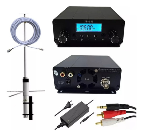 Transmissor  Pra Rádio Fm 15w Kit  Completo 