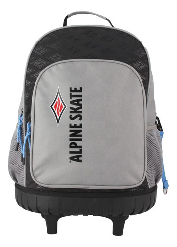 Mochila Alpine Skate Carrito Escolar Reforzada Acolchada Color Gris-negro Diseño De La Tela Liso