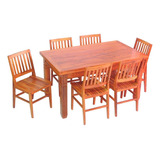 Conjunto Mesa Jantar 1.5m 6 Cadeira Madeira Demoliçao Natura