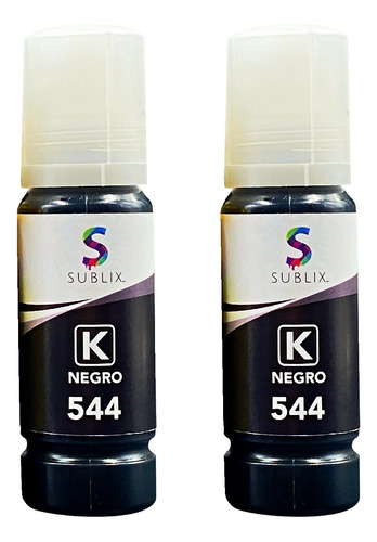 2 Botella Negro Para Epson T544 L1110 L3110 Tinta Compatible