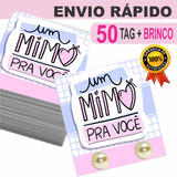 50 Par Brinco Perola Para Clientes Brinde Tag Um Mimo 