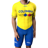 Colombia Amarila Semipro Licra Uniforme Para Patinaje Unisex