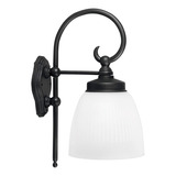 Farol Pared Polipropileno Negro Tulipa Opal Colonial Mensula