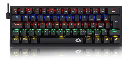 Teclado Gamer Mecânico Fizz, Preto, Abnt2, K617-r-b