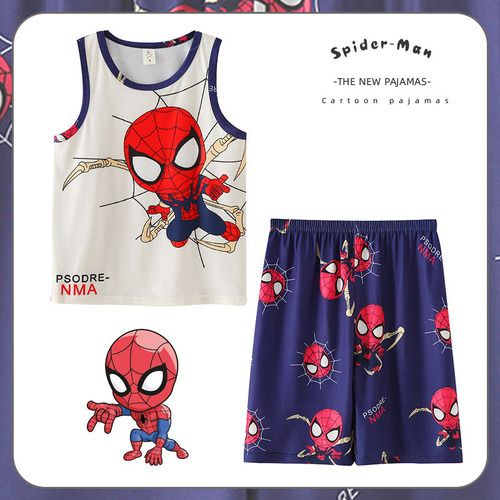 Pijama De Verano Para Niños Con Dibujos Animados, Camiseta S