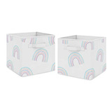 Sweet Jojo Designs - Cubo De Almacenamiento De Tela Plegable