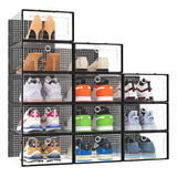 12 Cajas Para Almacenar Sneakers Color Negro