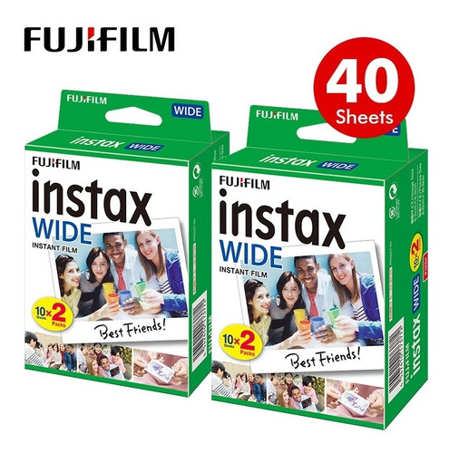 40 Hojas De Papel Fotográfico Fujifilm Instax Wide Para Wide