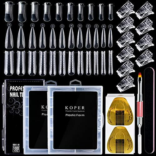 Equipo Para Decorar Uñas Ebanku Nail Dual Forms Tip Sets Wit