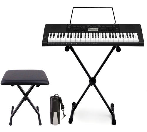 Kit Teclado Casio Ctk3500 5/8 Com Suporte Pedal E Banqueta