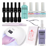 Kit Esmaltação Manicure Profissional Led/uv Esmaltes Em Gel