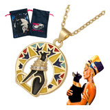 Colar 3d Bastet Gato Preto Egito Cobre Banho Ouro 18k + Bag