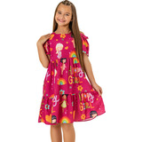 Vestido Infantil Menina Festa Mini Diva Colorido Babado Moda