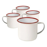 Set X 4 Tazas Cafe Enlozadas Jarros Mug Vintage 320 Ml