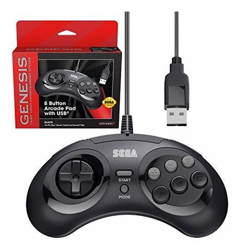 Control Mando  Retro-bit Official Sega Genesis Usb Controll