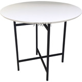 Mesa 90cm Redonda Base X Dobravel 65x75cm Metal Tubolar Bgc