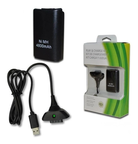 Kit Carga Y Juega Bateria Pila Xbox 360 De Cargador Control 