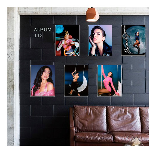 Cuadro Decorativo Dua Lipa Musica Pop Diva Album 6 Piezas 