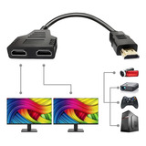 Cable Adaptador Doble Hdmi Tipo Splitter Doble Salida, 1 Pza