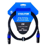 Cable Xlr 2m Balanceado Profesional Macho - Hembra Steelpro