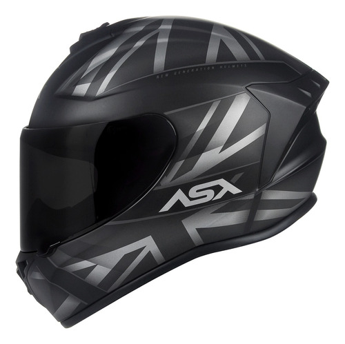 Capacete Axxis Draken Uk Fosco Cinza + Viseria Fumê