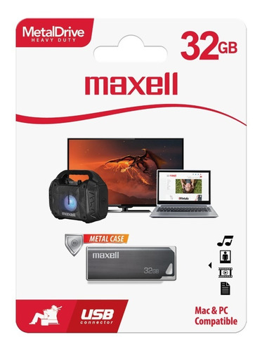 Maxell Memoria Usb Metal 32gb Color Gris