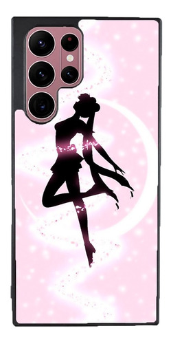 Funda Para Galaxy Sailor Moon Fondo Rosa Sombra Negro