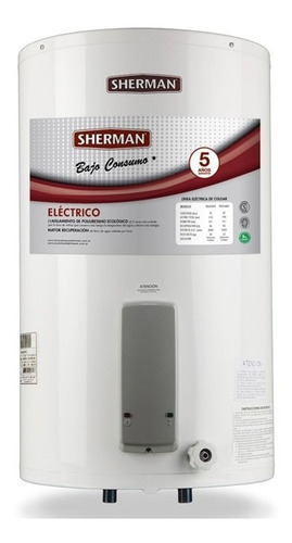 Termotanque Eléctrico Sherman Colgar 85 Lts Conex Inf Tecc85