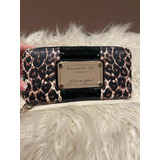 Billetera Juanita Jo Animal Print Charol Negro