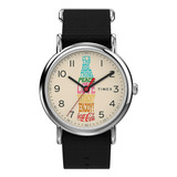 Reloj Timex® X Edición Limitada Coca Cola® Luz Indiglo Color De La Correa Negro
