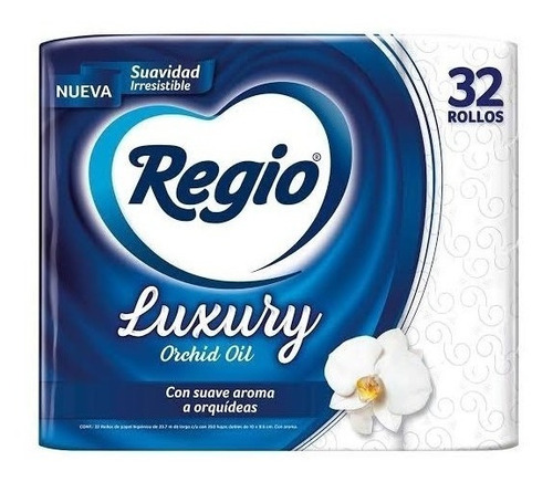 Papel Higiénico Luxury Orchid Oil 32 Rollos 250 Hojas Dobles