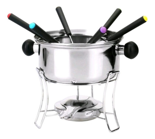 Fondue Inox Completo Chocolate Queijo Derretido 10 Peças!