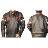 Campera Cuero Tótem  Moto Custom Combinada A Medida