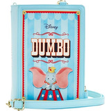 Loungefly Disney Dumbo Book Series Bandolera Convertible Acabado De Los Herrajes Piel Color Azul Correa De Hombro Azul Diseño De La Tela Lisa