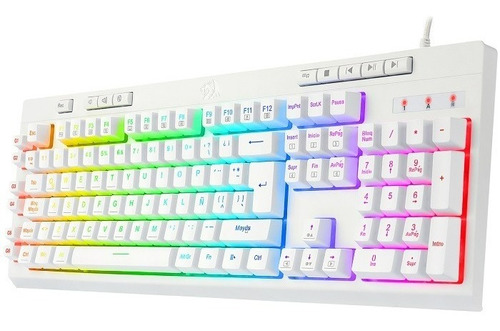 Teclado Redragon Gamer  Shiva Blanco  K512w Rgb Español