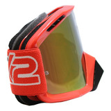 Gafas Para Motociclistas (goggle) Techx2 Rojo C/ Mica Torna
