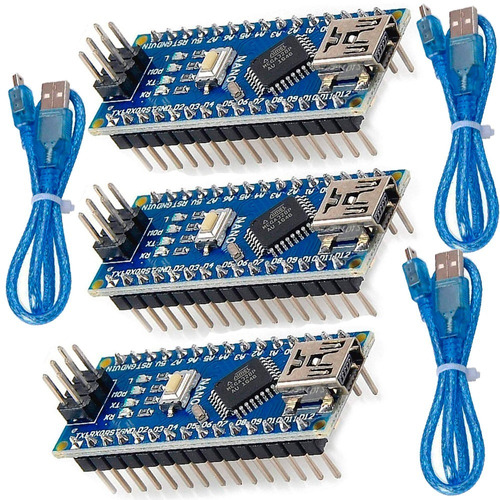 3 Piezas Nano Placa Compatible Con Ide Arduino + Cable Usb