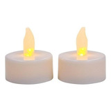 12 Velas De Led Com Bateria -cor Branca - Luz Do Led Amarela