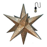 Lampara Colgante Estrella Metal 1mt Inc Socket