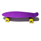 Monopatín Morado Con Ruedas Amarillas Cruiser Board 22 Compl