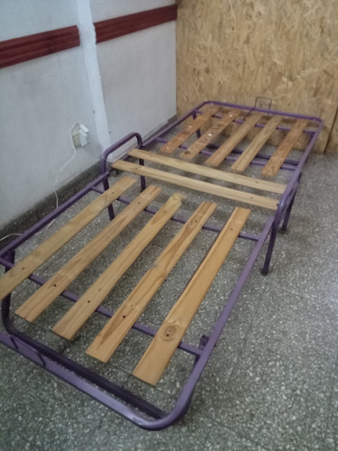 Cama Plegable De Caño Reforzada 1 Paza