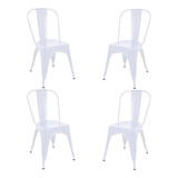 Set De 4 Sillas Tolix Blanco Metalicas De Acero Galvanizado Estilo Vintage Kingshouse Para Restaurante Bar Casa Comedor Con Diseño Industrial Exterior Interior Comoda Ergonomica Resistente Minimalista