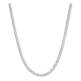 Collar De Plata Sterling 4.2mm, Cadena Cubana, Italia.