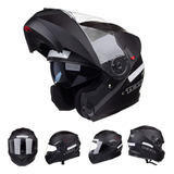 Capacete Gladiador Moto Escamoteável Texx V3 Articulado Robocop Cor Preto Fosco Tamanho 62