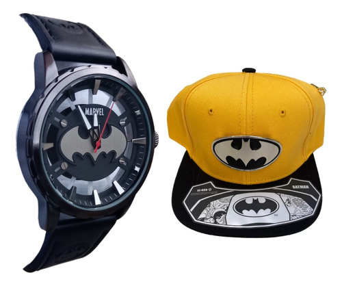 Reloj De Batman+ Gorra Snapback Dc Comics / Marvel Caballero