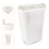 Cesto Rattan Tampa Basculada Branco Premium 50l Grande