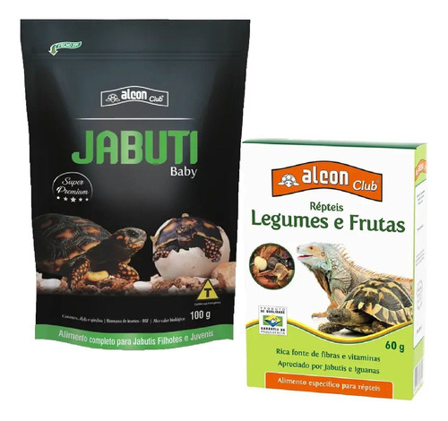 Ração Jabuti Baby + Frutas E Legumes Alcon Alimento Filhote