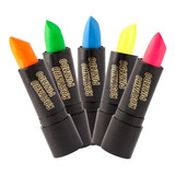 10 Batons Neon Fluorescente Brilha Na Luz Negra Rostinho 